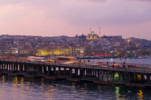 Yavuz Sultan Selim Mosque, Kadir Has University Atatürk Bridge, Golden horn Istanbul, Turkey.